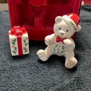 Lenox Holiday Teddy & Present Salt & Pepper Shakers